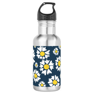 Garrafa Daisy Pattern, Floral Pattern, White Daisies