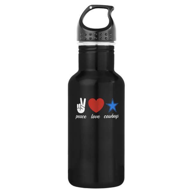 Garrafa Dallas Peace Love Cowboys Design por orgulho (Frente)