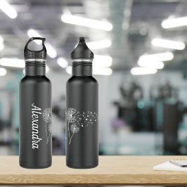 Garrafa Dandélions no Monograma do Vento