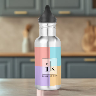 Garrafa de Água com Bloco de Cor Personalizado   L