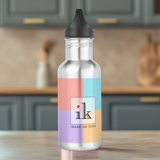 Garrafa de Água com Bloco de Cor Personalizado | L (Criador carregado)