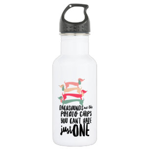 Garrafa de água Dachshund Love (18 oz), Branca