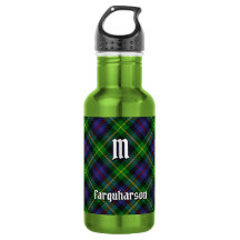 Garrafa de água de aço com tartan do clã Farquhars