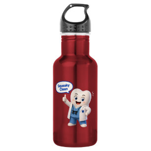 Garrafa de Água de Aço Inox com Mascote de Dente L