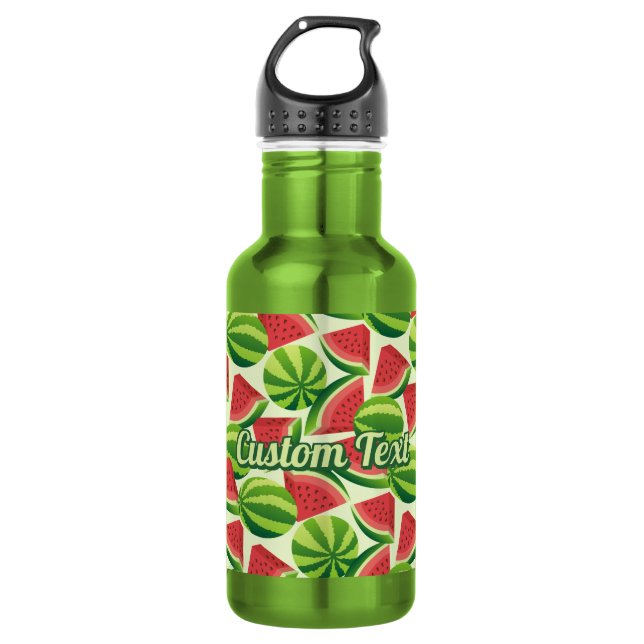 Garrafa de Água de Aço Inox com Padrão de Melancia (Frente)