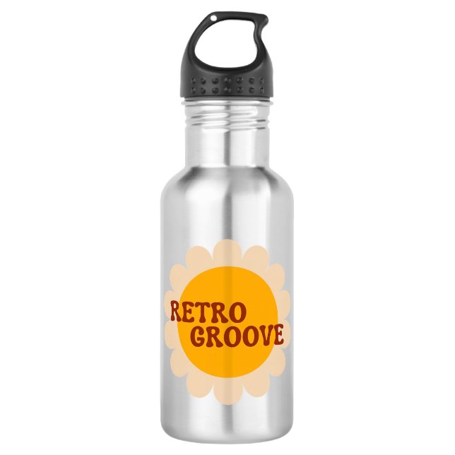 Garrafa de Água de Aço Inox Retro Groove (Frente)