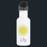 Garrafa de água de aço inoxidável Cute Sun Kids<br><div class="desc">Garrafa de água para crianças com sol fofo</div>