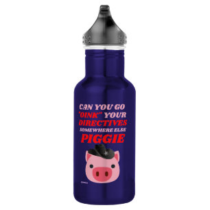 garrafa de água de aço inoxidável engraçada "OINK