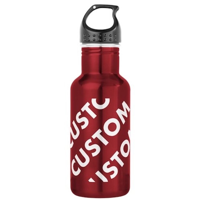 Garrafa de água de aço inoxidável personalizada RE (RED Custom Stainless Steel Water Bottle 18oz.)