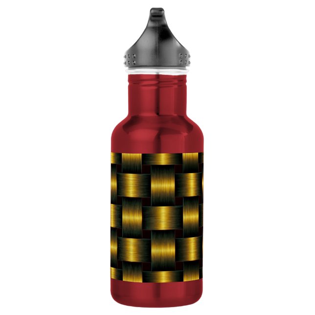 Garrafa de Água de Aço Inoxidável Preto e Dourado (Direita)