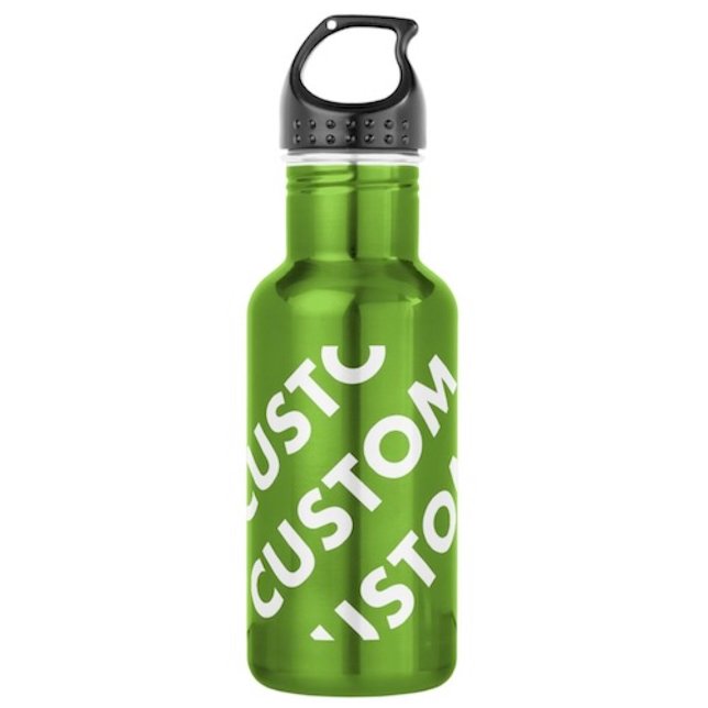 Garrafa de Água de Aço Inoxidável Verde Maçã Perso (APPLE GREEN Custom Stainless Steel Water Bottle 18oz.)