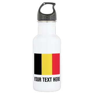 Garrafa de água de bandeira da Bélgica personaliza