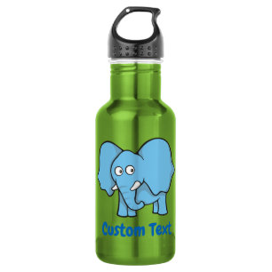 Garrafa de água de desenho de elefante azul