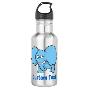 Garrafa de água de desenho de elefante azul