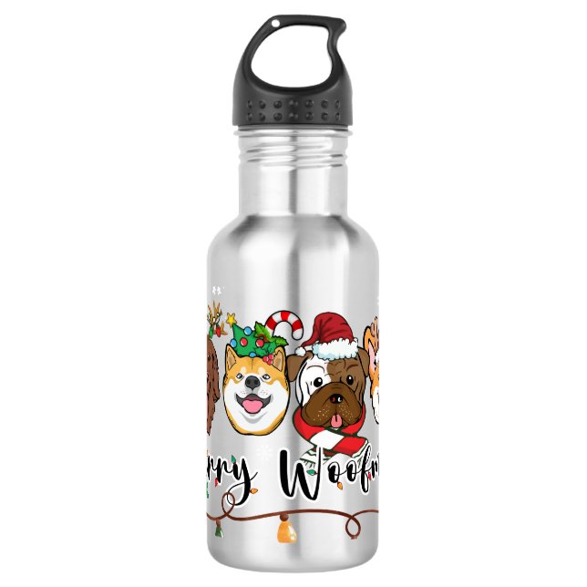 Garrafa de água de feliz Woofmas (Frente)