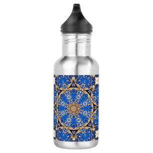 Garrafa de Água Decorativa Azul Dourada