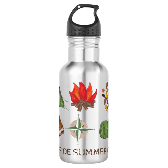 Garrafa de água do acampamento de verão personaliz (Frente)