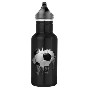 Garrafa de água do futebol rasgado