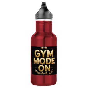 Garrafa de Água Dourada com Gym Mode On - Garrafa 