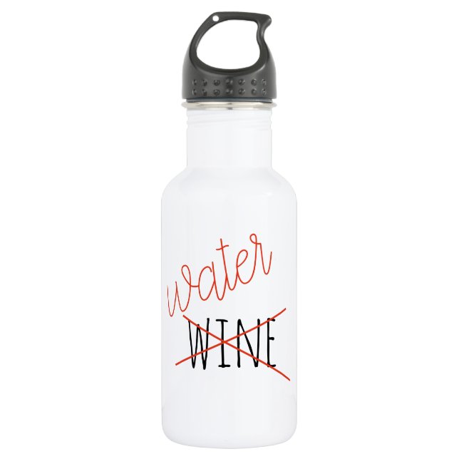 Garrafa de Água Engraçada Não Bebendo Vinho Humor (Frente)