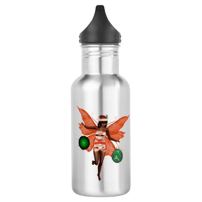 Garrafa de Água Fada de Natal Afro-Americana (Esquerda)