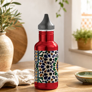 Garrafa de Água Infantil com Padrão de Azulejos Ge