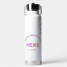 Garrafa de água isolada com logotipo personalizado