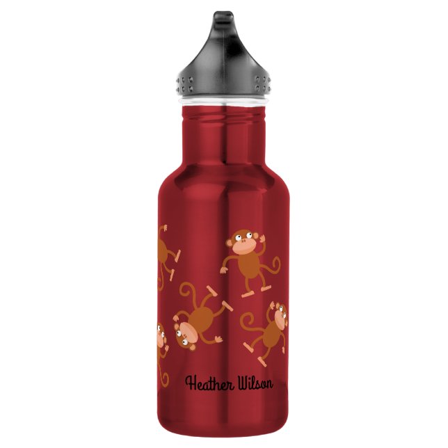 Garrafa De Água Para Crianças Macacos Com Nome (Direita)