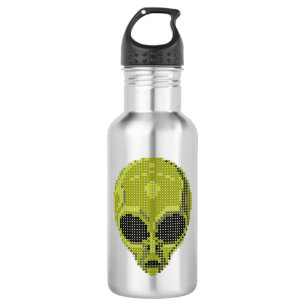 Garrafa de Água Personalizada Cabeça de Alien Verd