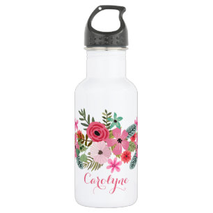 Garrafa de água personalizada Chic floral