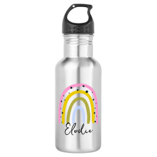 Garrafa de Água Personalizada com Nome Arco-Íris C