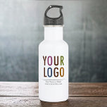 Garrafa de água personalizada de 18 oz com logotip<br><div class="desc">Personalize esta garrafa de água de aço inoxidável com o logotipo, o slogan, o endereço do site ou outro texto personalizado da sua própria empresa. Garrafas de água personalizadas podem anunciar sua empresa como presentes de trabalho e troca. Usar garrafas de água reutilizáveis em seu escritório pode economizar custos em...</div>