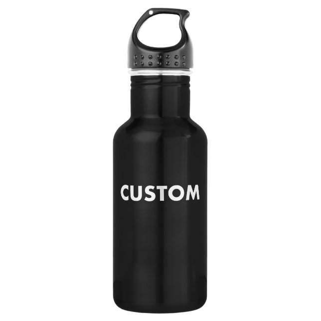 Garrafa de Água Personalizada em Aço Inox Preta Se (Frente)