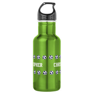 Garrafa de água, personalizada, futebol, verde