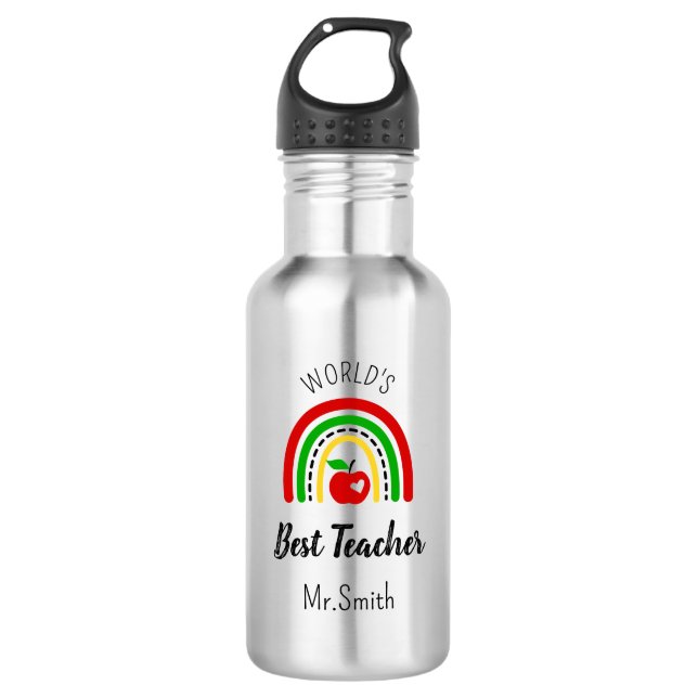 Garrafa de Água Personalizada Melhor Professor do  (Frente)
