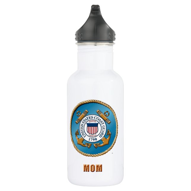 Garrafa de água personalizada USCG Mãe (18 oz) (Direita)