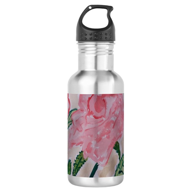 Garrafa de água Rosa de Verão abstrato (Frente)