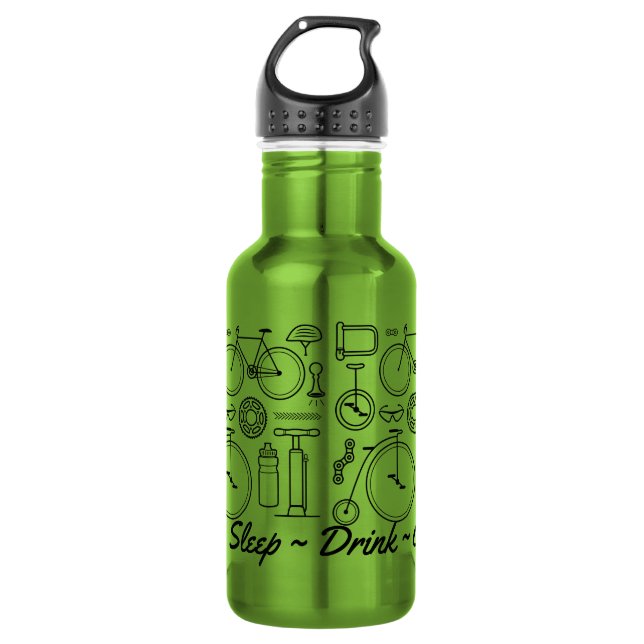 Garrafa de água Tema de Ciclismo Personalizado (Frente)
