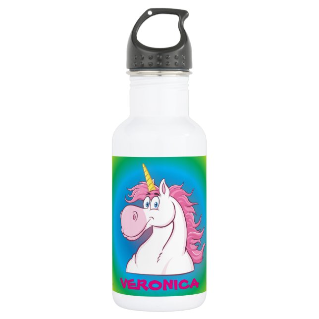 Garrafa de Água Unicórnio Arco-íris 18oz (Frente)