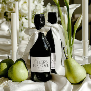 Garrafa de casamento elegante preto e branco