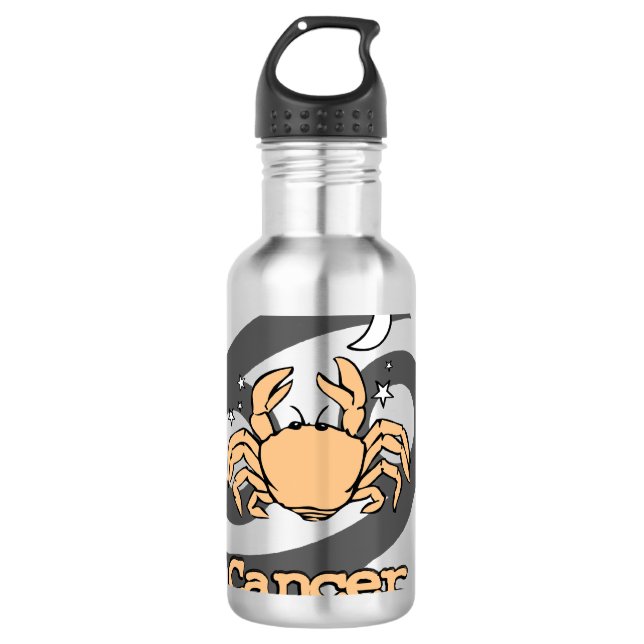 Garrafa de cinza e laranja "Cancer" (Frente)