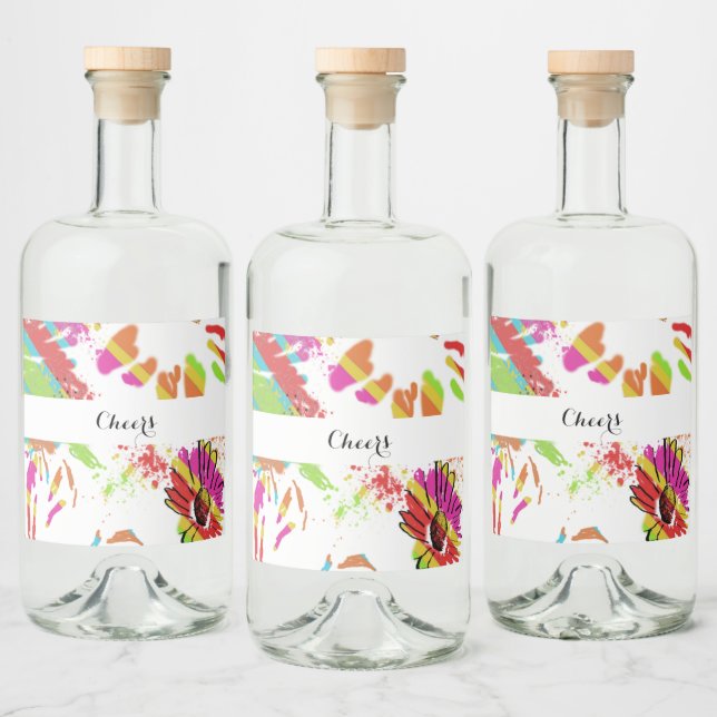 Garrafa de Design do Rainbow Daisy Strip (Garrafas)