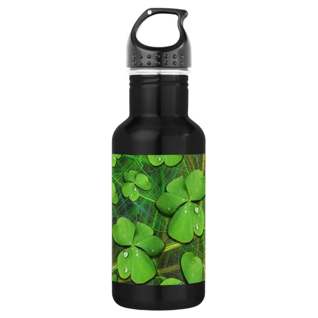 Garrafa de Dia de São Patrício de Shamrock Verde (Frente)