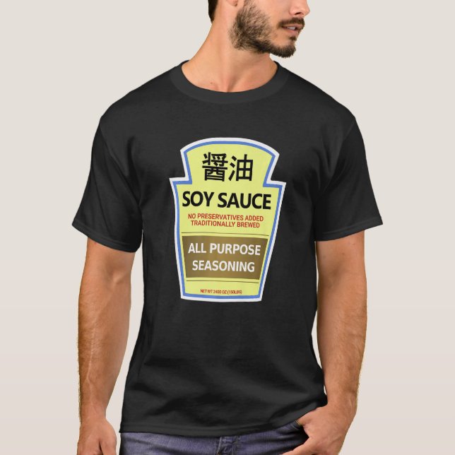 Garrafa de molho de soja Camisetas preguiçosas (Frente)