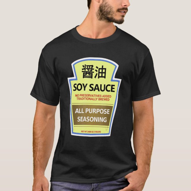 Garrafa de molho de soja Camisetas preguiçosas (Frente)