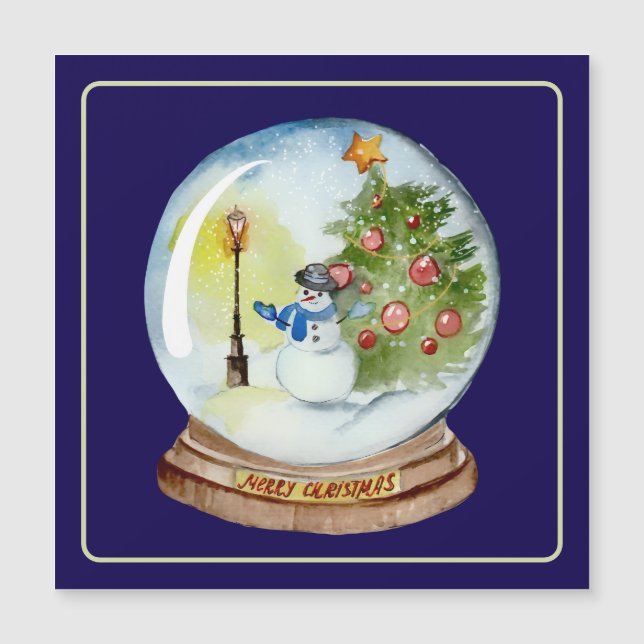 Garrafa de Natal com Boneco de Neve e Árvore (Frente)