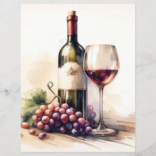 Garrafa de Vinho e Uva Papel para Escrapão