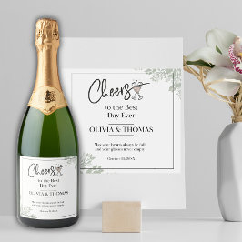 Garrafa de vinho espumante de casamento personaliz