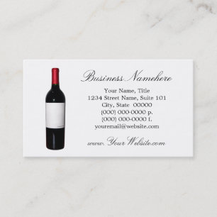 Garrafa de vinho (rótulo do Vazio) Cartões de visi