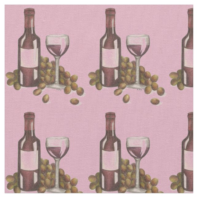 Garrafa de vinho tinto Uvas de vidro Tecido de vin (Detalhe)
